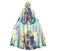 DLXW Renaissance adulte cape à capuche polyester cape victorienne capelle médiévale hobbit Halloween costume de conte de fées château