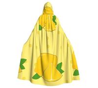 DLXW Renaissance adulte cape à capuche polyester cape victorienne capelle médiévale hobbit Halloween costume dessin animé citron
