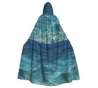 DLXW Renaissance adulte cape à capuche polyester cape victorienne capelle médiévale hobbit Halloween costume l'océan profond