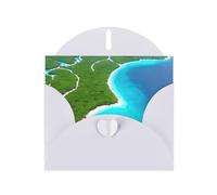 DLXW Une île dans l'océan Carte vierge avec enveloppe Carte de vœux Carte de remerciement 15,2 x 10,2 cm Enveloppe blanche