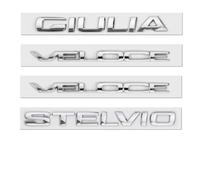 DLXYZML Autocollants 3D en Métal pour Voiture pour Alfa Romeo GTV,Alliage Aluminium Réfléchissant Emblème Stickers for Les Voitures Pièces Détachées Auto,Silver-Veloce