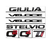 DLXYZML Autocollants 3D en Métal pour Voiture pour Alfa Romeo Stelvio 2017-2022,Alliage Aluminium Réfléchissant Emblème Stickers for Les Voitures Pièces Détachées Auto,Black-Veloce