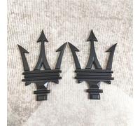 DLXYZML Noir Rechange Embleme Kits pour Maserati Ghibli 2017 2018 2019 2020,3D Grille Avant Coffre Arrière Logo Lettres Autocollant Insigne Grill Calandre Accessoires Décoration Style Voiture