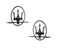 DLXYZML Noir Rechange Embleme Kits pour Maserati Quattroporte 2013 2014 2015 2016,3D Grille Avant Coffre Arrière Logo Lettres Autocollant Insigne Grill Calandre Accessoires Décoration Style Voiture