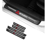 DLXYZML Protection Seuil Voiture pour Mitsubishi Eclipse Cross 2021-2024,Fibre Carbone avec Emblème Voiture Bande de Seuil Autocollant Seuil Porte Anti Rayures Accessoires Voiture