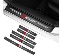 DLXYZML Protection Seuil Voiture pour Mitsubishi Space Star,Fibre Carbone avec Emblème Voiture Bande de Seuil Autocollant Seuil Porte Anti Rayures Accessoires Voiture,5pcs