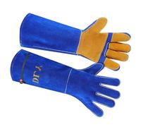 DLY Gants cuir soudure - Gants four/barbecue ignifuges - toilettage anti-morsures (chiens/chats)- Pour barbecue, cuisinière et taille des roses, 45cm(17in)