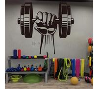 DLYD Main haltère Vinyle Sticker Fitness Exercice Gym haltérophilie Vinyle Autocollant Salle de Sport Peinture Murale Gym Studio décoration 57X63 cm