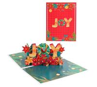 DLYMXGC Carte de vœux pop-up JOY avec note vierge et enveloppe, cadeau de célébration idéal pour Noël, amour, anniversaire, anniversaire de mariage, moment spécial, vacances, pendaison de crémaillère
