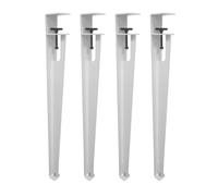 DLYZAYE Lot de 4 pieds de rechange réglables en métal pour établi de travail, table basse, pieds en fer, blanc, 76 cm