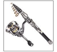 DLZFUDTY Canne a Peche,Canne a Peche Mer Canne à pêche télescopique Pêche for Rod Portable Pôle Mer Voyage Bateau Rocher Canne à pêche en Fibre de Carbone, Canne à pêche(1.5M)