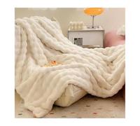 DLZFUDTY Couverture JetéE De Canapé,Plaid Polaire Couverture Longue en Velours, Chaude et Super Confortable, for lit canapé, de Luxe, for l'hiver(White,160x200cm)