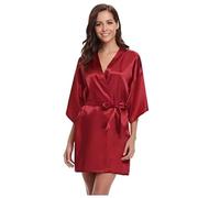 DLZFUDTY Peignoir De Bain Femme,Peignoir De Bain Homme Peignoir Kimono en Soie for Femme, Peignoir de Demoiselle d'honneur, Sexy Satin(1,L)
