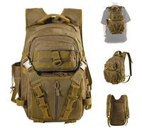 DLZFUDTY Sac De Peche,Sac A Dos De Peche Grand Sac de pêche étanche et résistant à l'usure, Dos avec Porte-Canne, Rangement léger for matériel(Khaki)