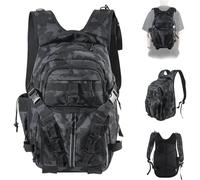 DLZFUDTY Sac De Peche,Sac A Dos De Peche Grand Sac de pêche étanche et résistant à l'usure, Dos avec Porte-Canne, Rangement léger for matériel(Camouflage 2)