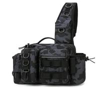 DLZFUDTY Sac De Peche,Sac A Dos De Peche Sac à Dos de pêche for Hommes, boîte leurres, Sac Rangement for matériel la Mouche avec Porte-Canne, bandoulière(F)