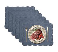 DLZFUDTY Set de Table Lot de 6 Sets de Table matelassés en Coton, rectangulaires et réversibles, avec Bords festonnés, for la Cuisine, Les dîners, Les fêtes, lavables en Machine, 33 x 45,7 cm(Bue 1)