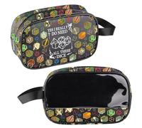 DM Dice Bag Game Lovers Gifts Yes I Really Do Need All These Dice Clear Makeup Bag RPG Gamer Gift Dungeon Master Cosmetic Bag, Sac transparent pour jeu de dés, Trousse de maquillage