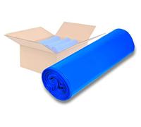 dm-folien Lot de 250 sacs poubelle bleus 70 l - 575 x 1000 mm - Grands sacs poubelle pour déchets légers à moyens - Sacs poubelle indéchirables en polyéthylène basse densité régénéré - Sacs plastiques