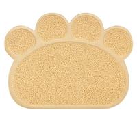 DM Tapis de litière en forme de patte pour chat, 40 x 30 cm, pêche