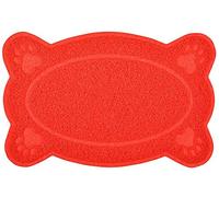 DM Tapis de litière pour chat - 40 x 26 cm - 5 couleurs disponibles (rouge)
