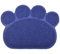 DM Tapis de litière pour chat en forme de patte, 10 couleurs disponibles, 40 x 30 cm (bleu marine)