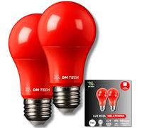 DM TECH Ampoule Lumière Rouge Mélatonine E27 - Lumière Rouge Anti-Lumière Bleue + Thérapie Sommeil - LED Flicker-Free pour Relaxation + Chambre + Lecture (2)