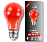 DM TECH Ampoule Lumière Rouge Mélatonine E27 - Lumière Rouge Anti-Lumière Bleue + Thérapie Sommeil - LED Flicker-Free pour Relaxation + Chambre + Lecture (1)