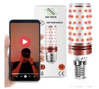 DM TECH Pack lumière rouge nocturne mélatonine filetage E14 + vidéo techniques sommeil ampoule rouge thérapie pour dormir - Technologie Flicker Free 0 % lumière bleue - Installation facile