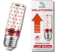 DM TECH Set de nuit rouge anti lumière bleue E27 + vidéo technique sommeil - lampe rouge lumière mélatonine anti-reflet Flicker Free pour dormir mieux