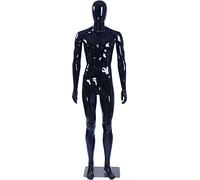 DM1-H - Mannequin de vitrine masculin - Beau mannequin abstrait laqué noir brillant - Tête d'œuf - Qualité supérieure - Pour homme - Debout, DM1-H