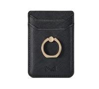 DMaos Card Case avec Anneau RFID Credit Wallet PU Cuir bâton sur la poignée arrière pour iPhone et Samsung Smartphones - Noir