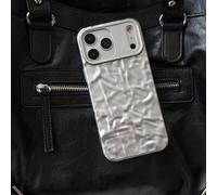 DMaos Coque de protection pour iPhone 14 Pro pour femmes, texture de film ondulé 3D, mode pour iPhone14 Pro 6,1 pouces - Argent