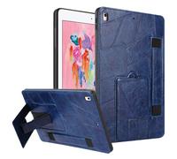 DMaos Étui pour iPad 11e (A16) 11" 2025, iPad 10e 10,9" 2022, coque arrière fine en similicuir épissé avec support réglable et dragonne, design de voyage minimaliste - Bleu