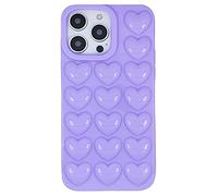 DMaos iPhone 16 Plus pour Les Femmes, 3D Pop Bubble Coeur Cover Gel, Mignonne Fille pour iPhone16 Plus 6,7 Pouces - Lavande