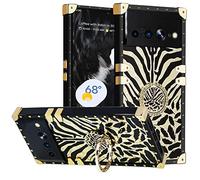 DMaos pour Google Pixel 7 Coque avec Anneau pour Femmes, Strass Doré Magnifique Diamant Kickstand, Premium pour Pixel 7 6.3'' 2022 - Zèbre