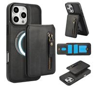 DMaos pour iPhone 15 Pro Max Coque avec étui pour Carte détachable Compatible avec MagSafe PU Cuir ID Stand Classic pour iPhone15 Pro Max 2023 6.7 Pouces - Noir