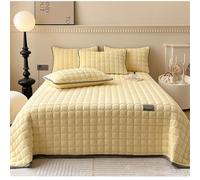 DMBAOD Couvre lit Matelassé De Luxe Dessus De Lit 2 Personnes Matelasse Boutis，Velours de Lait Style Quilt Couverture Polyvalente Parure de lit avec 2 Taies d'oreiller Yellow 230x250cm