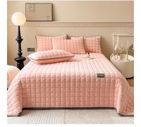 DMBAOD Couvre lit Matelassé De Luxe Dessus De Lit 2 Personnes Matelasse Boutis，Velours de Lait Style Quilt Couverture Polyvalente Parure de lit avec 2 Taies d'oreiller Rose 230x250cm