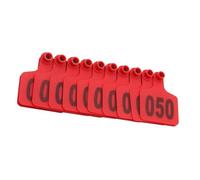 DMBAOD Étiquette d'oreille de Vache en Plastique PE, Identification des Animaux de Ferme, Mouton, Vache, numéro de Vache 001-500 Rouge 4 * 5cm (1.57 * 1.96in) 001-100