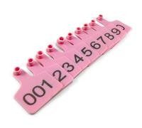 DMBAOD Étiquette d'oreille de Vache en Plastique PE, Identification des Animaux de Ferme, Mouton, Vache, numéro de Vache 001-500 Rose 4 * 5cm (1.57 * 1.96in) 101-200