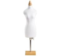 DMBAOD Forme de Robe, présentoir de Table de Torse de Mannequin avec Base en Bois, Mini modèle Femme/Homme 1/2 1/3 1/4 pour l'enseignement de la Fabrication de patrons de Couture Noir 1/2 Woman