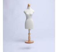 DMBAOD Mannequin Court de vêtements, présentoir de Table de Mannequin avec Base en Bois, modèle de Fabrication de patrons de Couture, Corps de Mannequin de Couture de vêtements Round 1/2