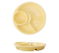 DMBBSAPBSH Assiettes Divisées, Assiette Compartiment, Assiette à dîner divisée en céramique avec sections for un contrôle facile des portions(Yellow)