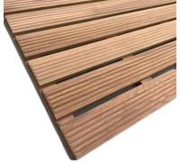DMBBSAPBSH Caillebotis de Douche, Tapis de Douche en Teck, Tapis de Bain en Bois, Robuste, for Salle de Bain, Douche, Sauna, Piscine, Tapis de Sol foncé(60x60cm)