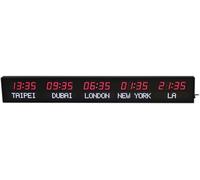 DMBBSAPBSH Horloge à Fuseaux Horaires Mondiaux, 3 Niveaux de Modes de luminosité/Ville modifiable, for Les Entreprises, Les hôtels, Les sociétés, Les aéroports