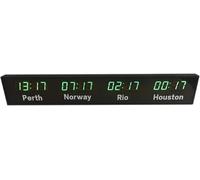 DMBBSAPBSH Horloge à Fuseaux Horaires Mondiaux, Horloge Mondiale numérique à LED avec télécommande et 4 fuseaux horaires, Affichage Statique numérique, for aéroports, centres commerciaux, hôtels