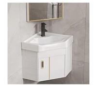 DMBBSAPBSH Lave-Mains d'angle, Lave Main d'angle, Meuble-lavabo d'angle Mural avec Rangement(White,38cm/14.9in)