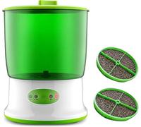 DMBBSAPBSH Machine à Germes de Soja, Machine à germer Les graines avec Chauffage PTC, arroseur à 360 °, kit de Germination des graines, Outil de Culture de céréales de Grande capacité Fait Maison