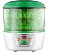 DMBBSAPBSH Machine à Germes de Soja, Machine à germer Les Haricots avec Double Plateau de Germination, contrôle de la température et arrosage Automatique(Without Pressure Plate)